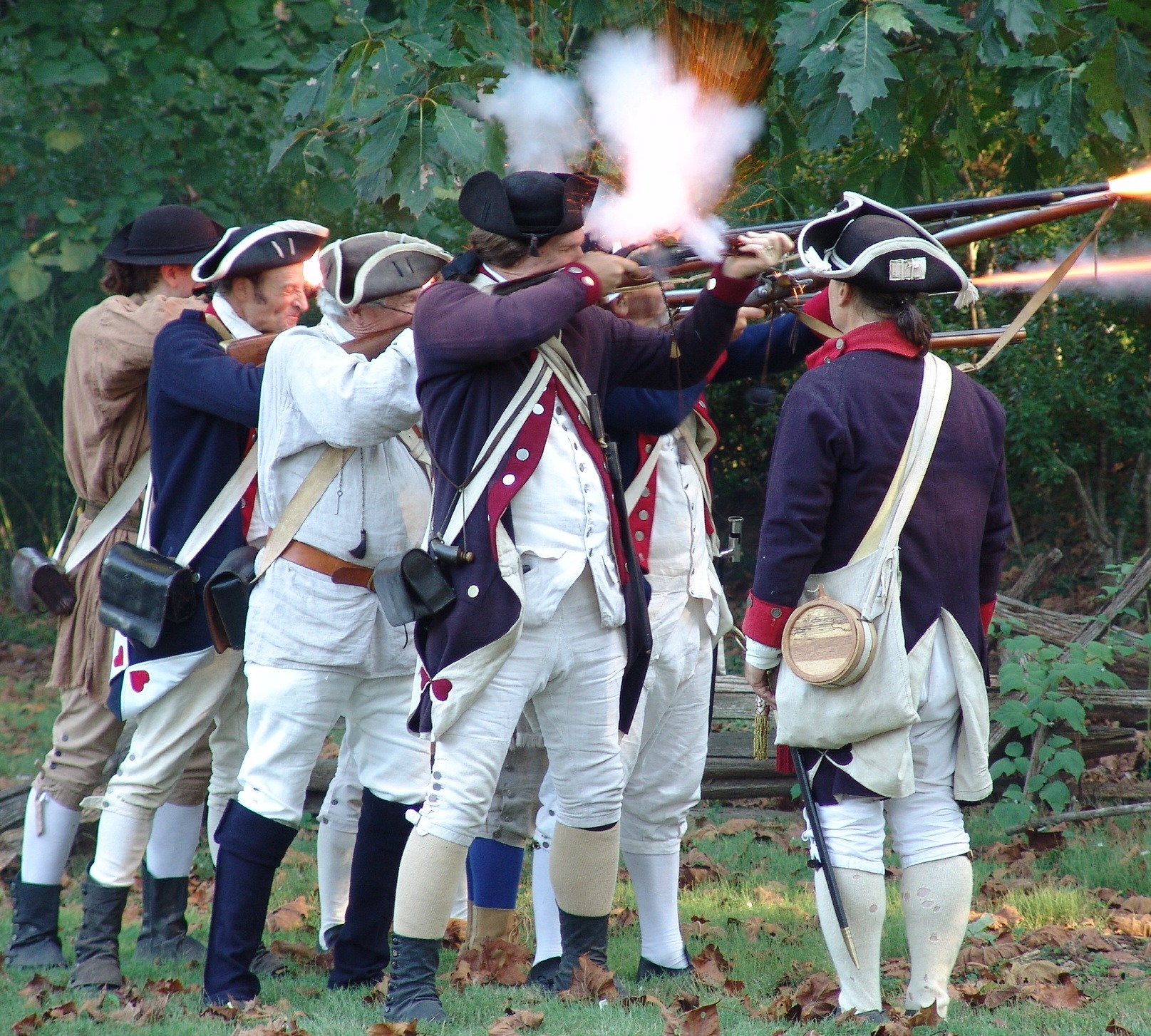 American soldiers firing
