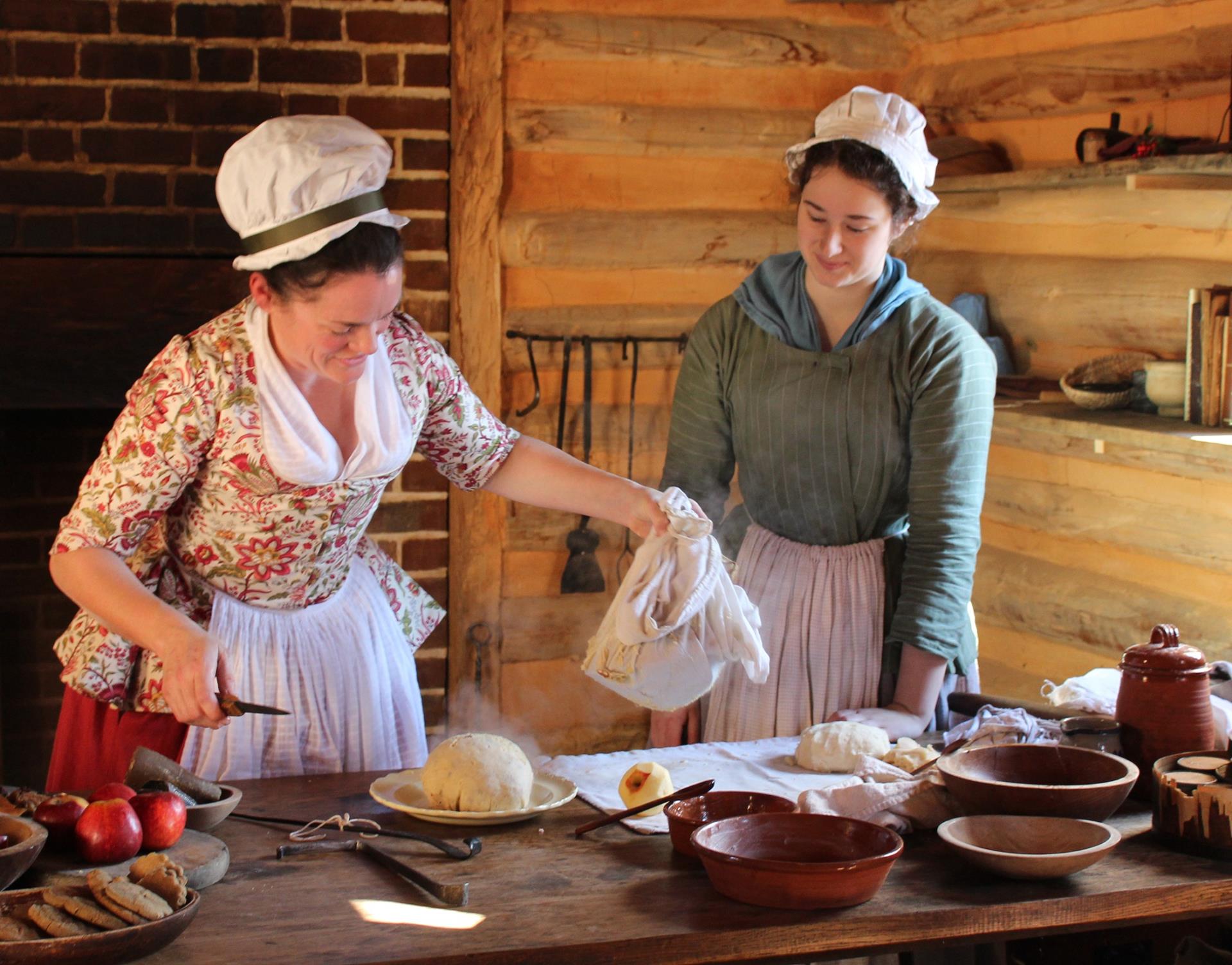 A fresh figgy pudding is revealed in the Revolution-era farm kitchen at the American Revolution Museum at Yorktown.