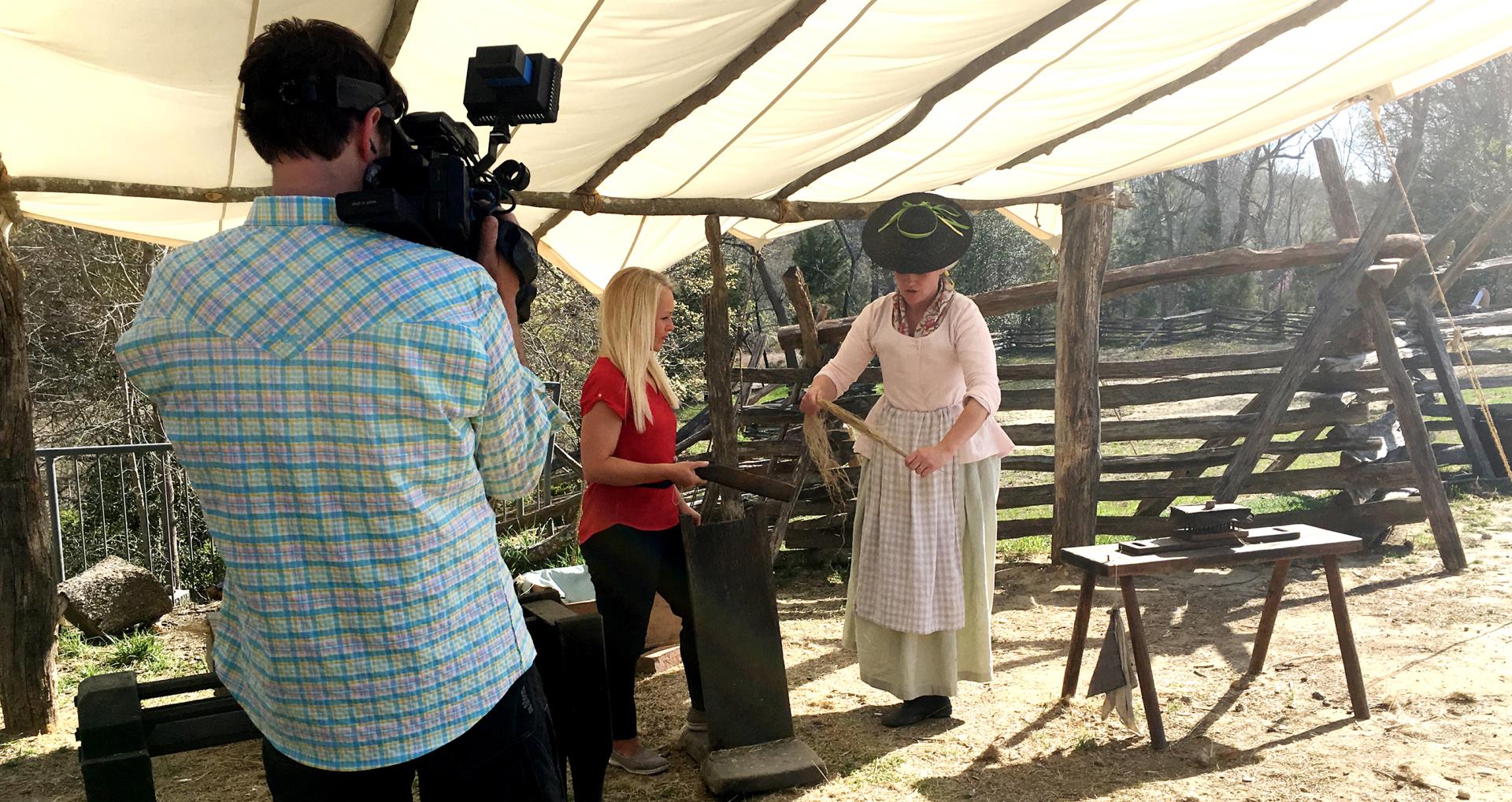 Filming at the American Revolution Museum at Yorktown
