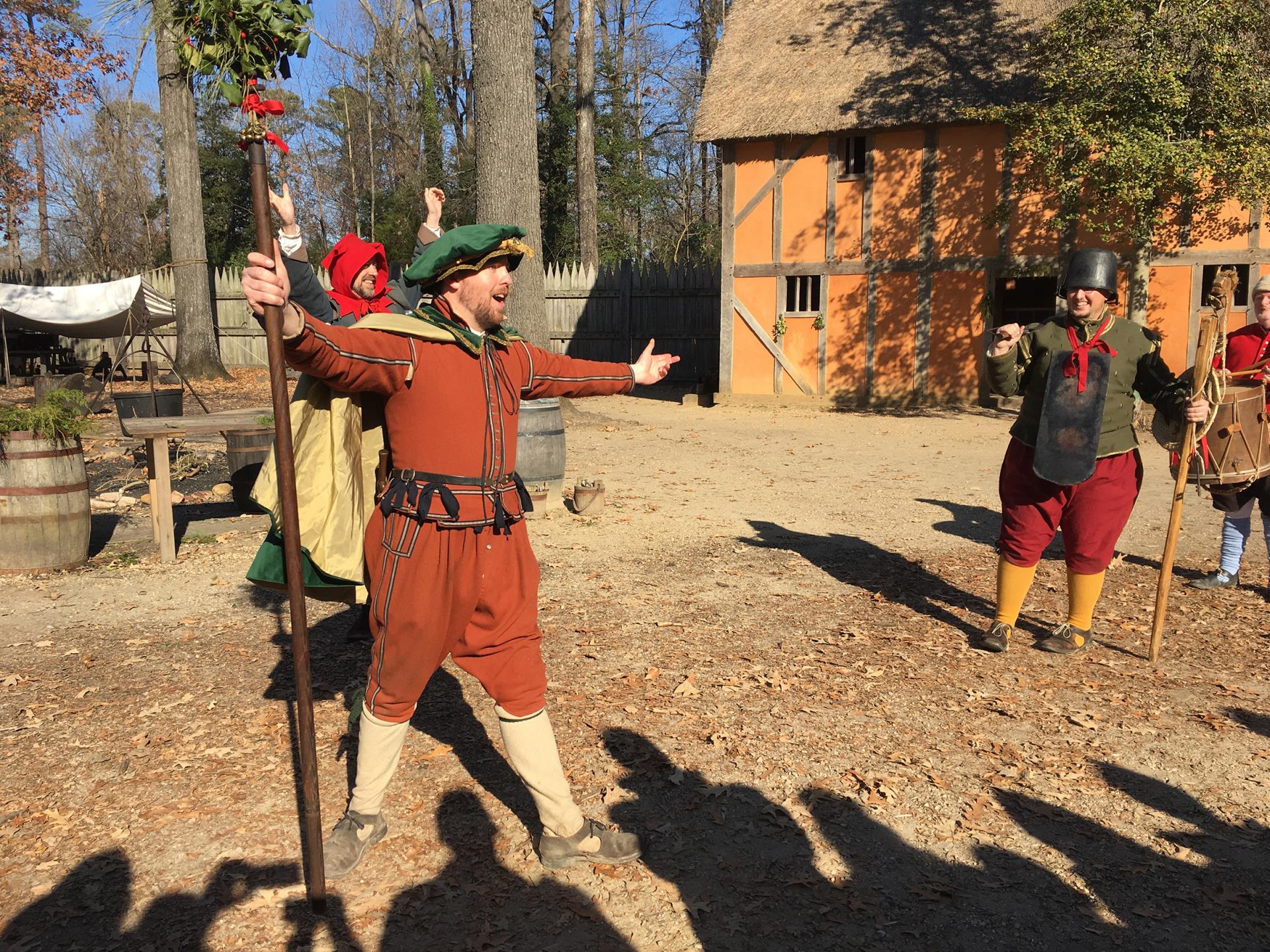 Christmastide in Virginia at Jamestown Settlement features the Lord of Misrule.