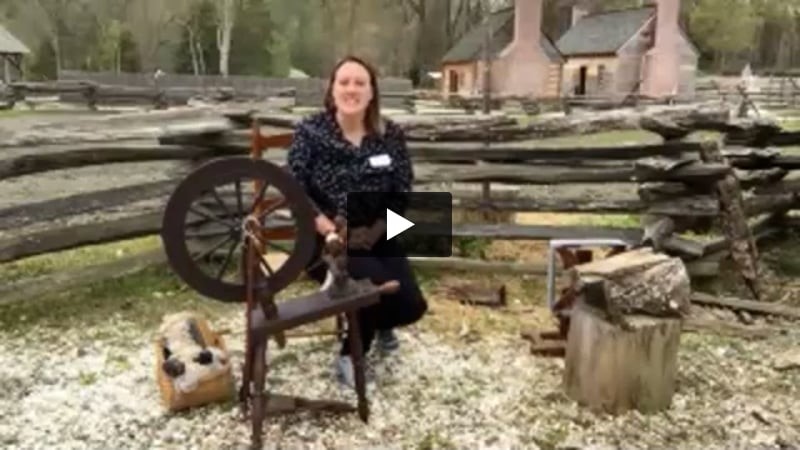 18th Century Farm-Spinning Wheel Demonstration Video