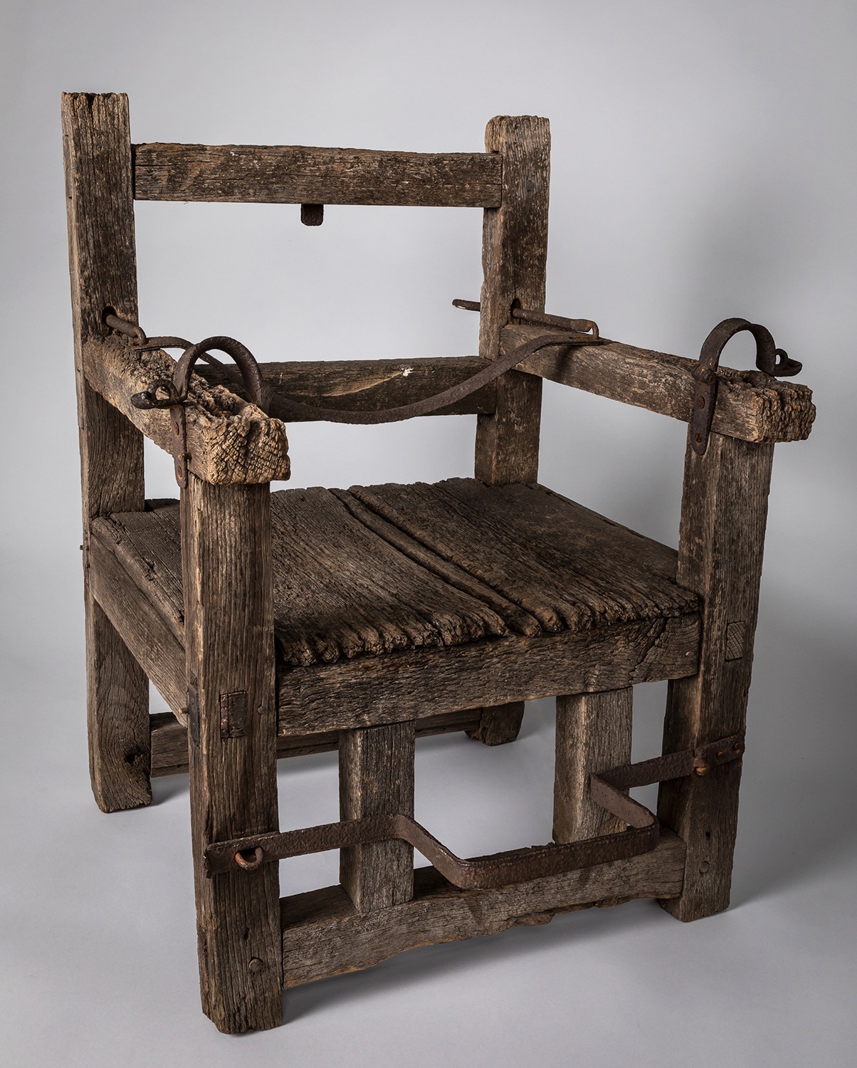 Ducking chair, English, traditional 17th century, Jamestown-Yorktown Foundation Collection.